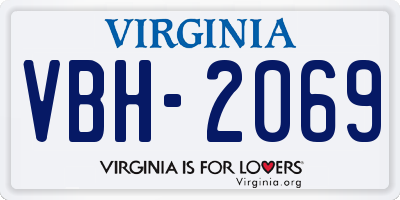 VA license plate VBH2069