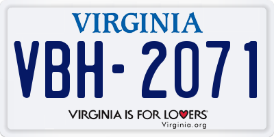 VA license plate VBH2071
