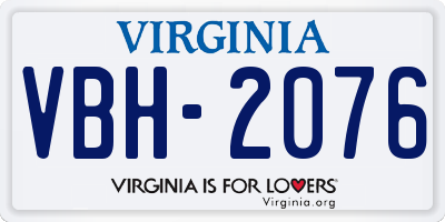 VA license plate VBH2076