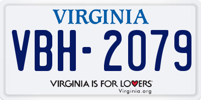VA license plate VBH2079