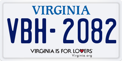 VA license plate VBH2082