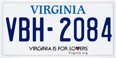 VA license plate VBH2084