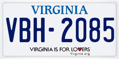 VA license plate VBH2085
