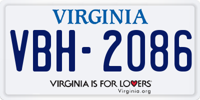 VA license plate VBH2086