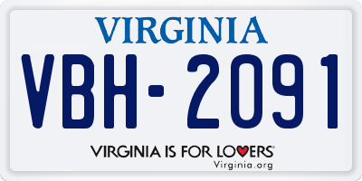 VA license plate VBH2091