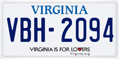VA license plate VBH2094