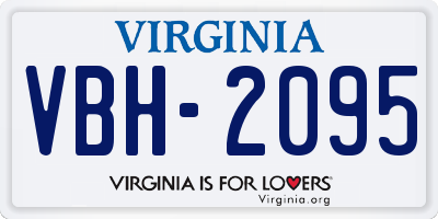 VA license plate VBH2095
