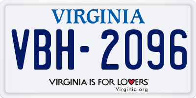 VA license plate VBH2096