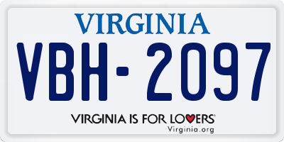 VA license plate VBH2097