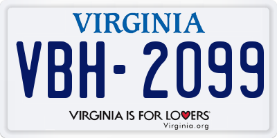 VA license plate VBH2099