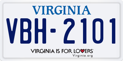VA license plate VBH2101