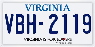 VA license plate VBH2119