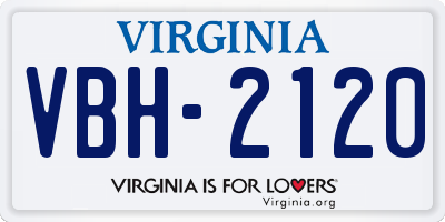 VA license plate VBH2120
