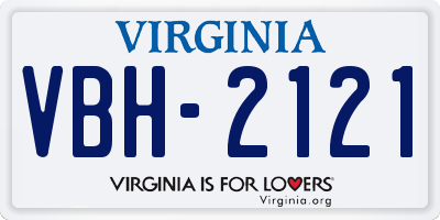 VA license plate VBH2121