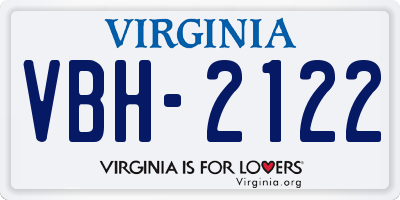 VA license plate VBH2122