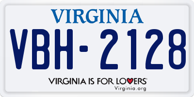 VA license plate VBH2128