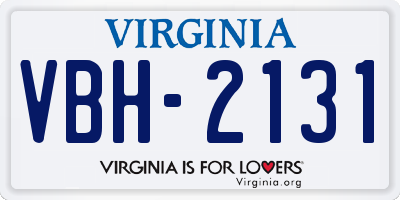 VA license plate VBH2131