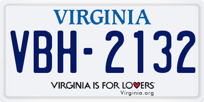 VA license plate VBH2132
