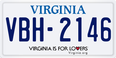 VA license plate VBH2146