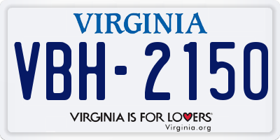 VA license plate VBH2150