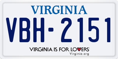 VA license plate VBH2151