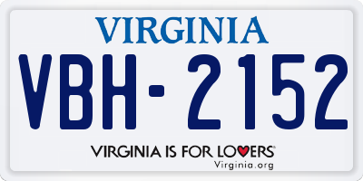 VA license plate VBH2152