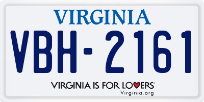 VA license plate VBH2161
