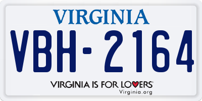 VA license plate VBH2164