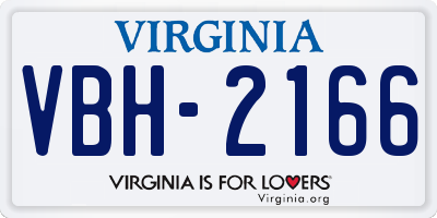 VA license plate VBH2166