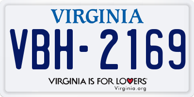 VA license plate VBH2169