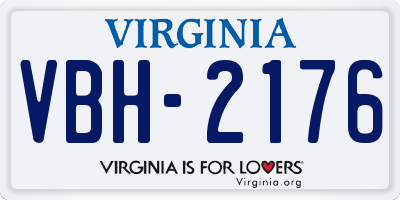 VA license plate VBH2176