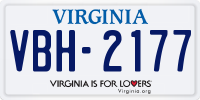 VA license plate VBH2177