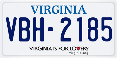 VA license plate VBH2185