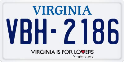 VA license plate VBH2186