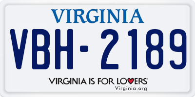 VA license plate VBH2189