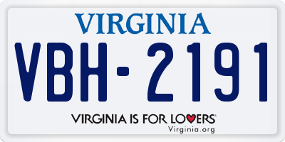 VA license plate VBH2191