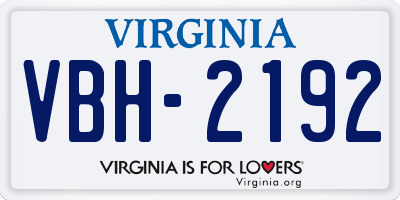 VA license plate VBH2192