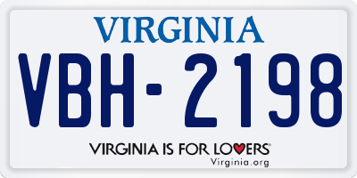 VA license plate VBH2198