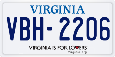 VA license plate VBH2206