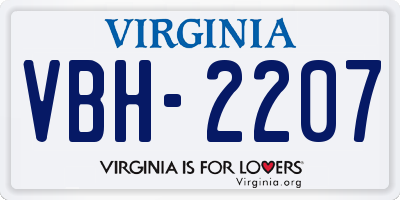 VA license plate VBH2207