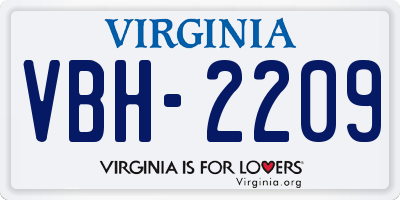 VA license plate VBH2209