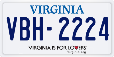 VA license plate VBH2224