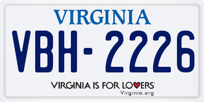 VA license plate VBH2226