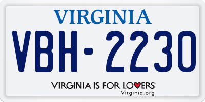 VA license plate VBH2230