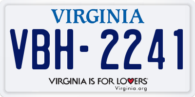VA license plate VBH2241