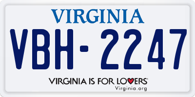 VA license plate VBH2247