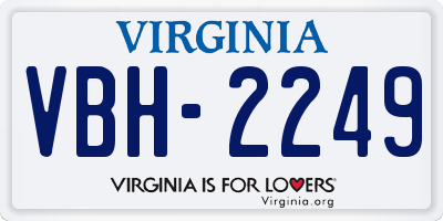 VA license plate VBH2249