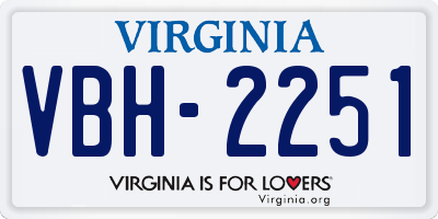 VA license plate VBH2251