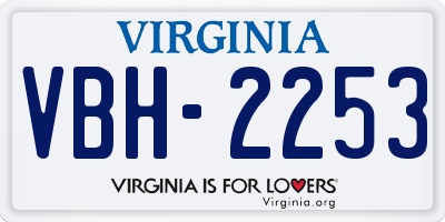VA license plate VBH2253