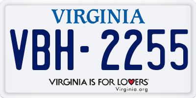 VA license plate VBH2255